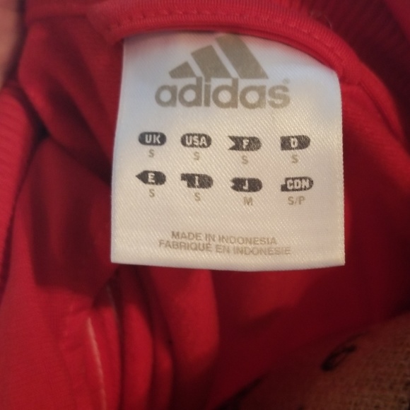 Vintage RED ADIDAS JACKET WITH WHITE STRIPES - Picture 7 of 7